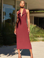 Halter Neck Backless Maxi Dress