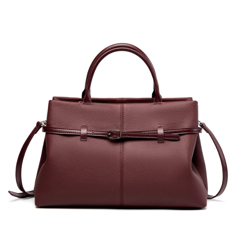 Structured Cowhide Leather Top Handle Bag