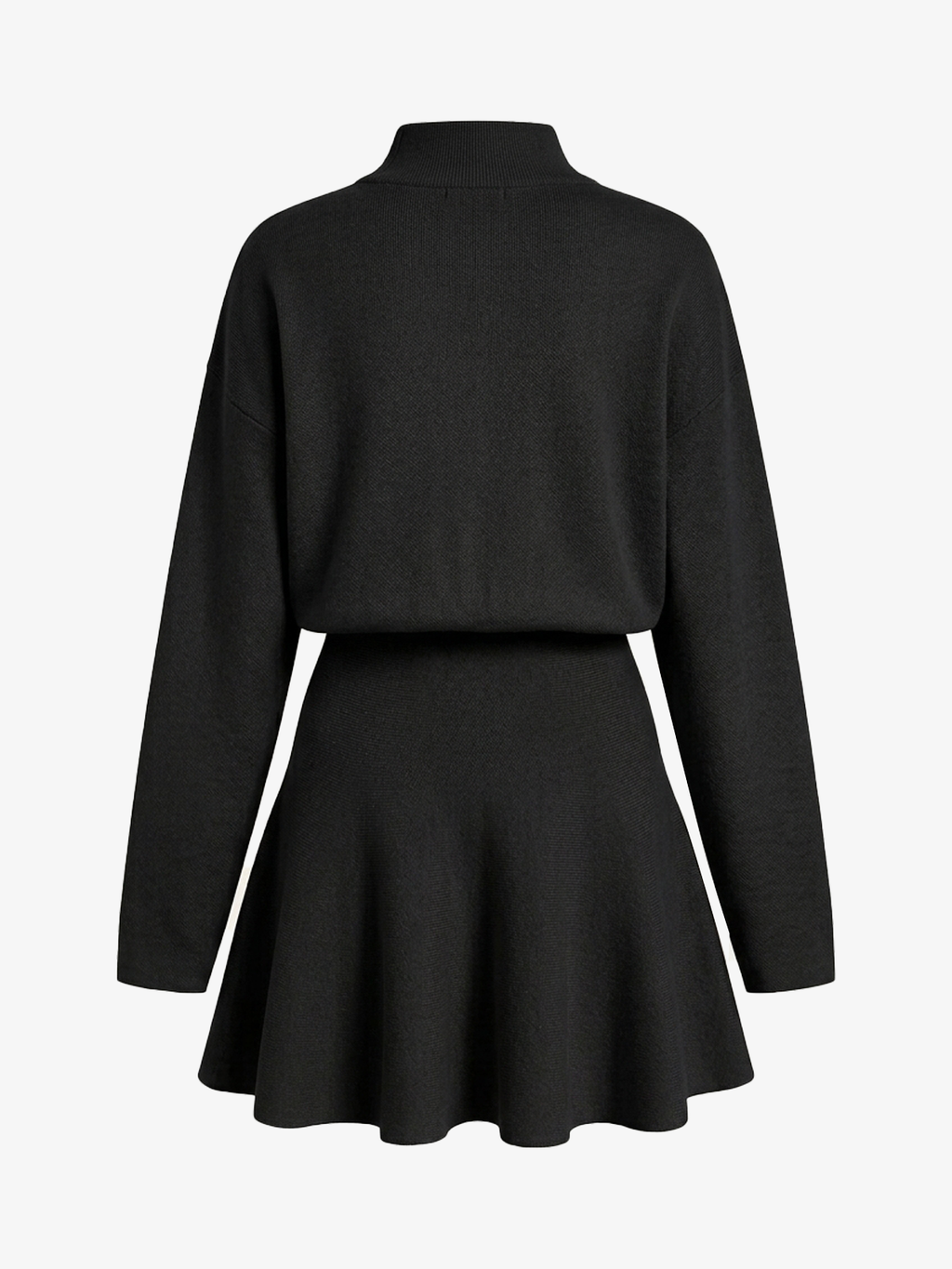 Faux Fur Collar Knit Mini Dress