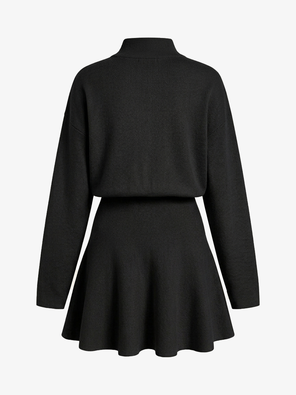Faux Fur Collar Knit Mini Dress