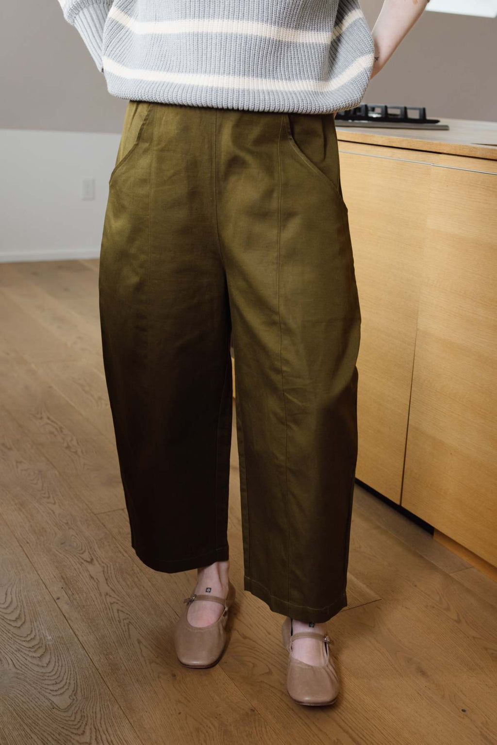 Cotton Blend Track Pants with Side Stripes - Comfortable Wide Leg Joggers for Casual Wear