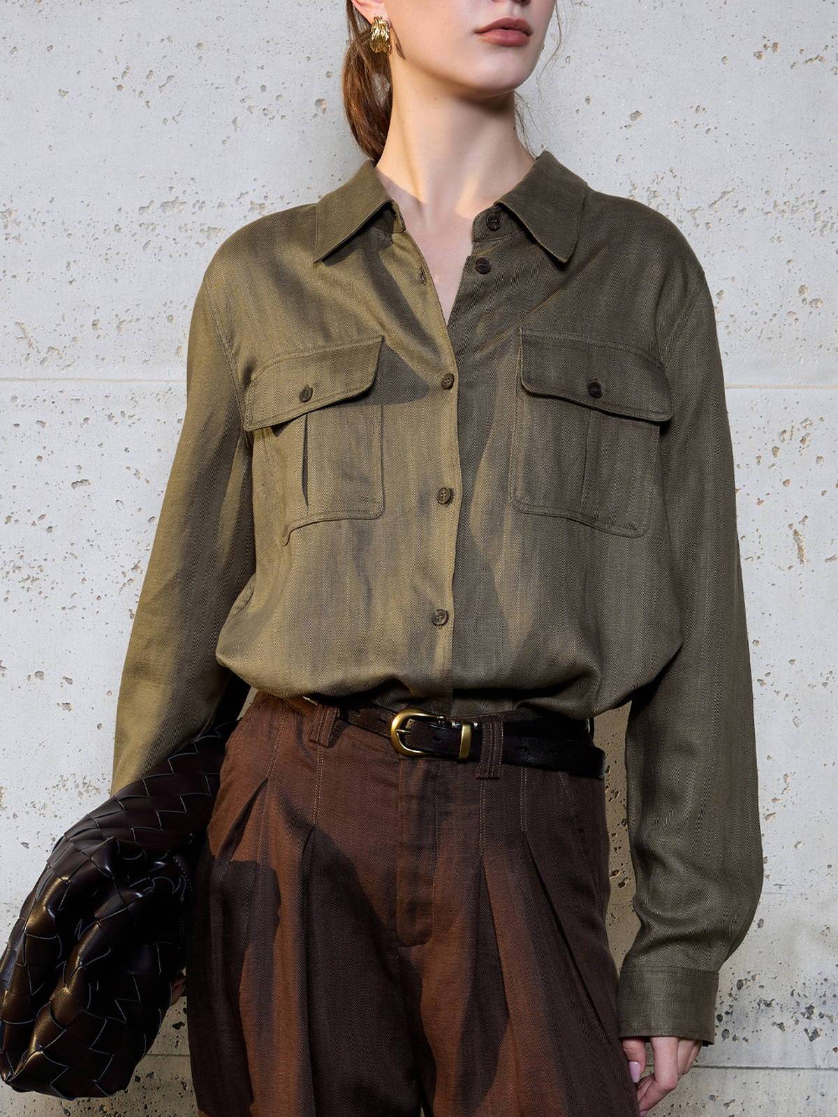 Lyocell Linen-Blend Utility Shirt