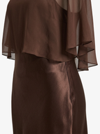 Chic Sheer Chiffon Satin Slip Dress