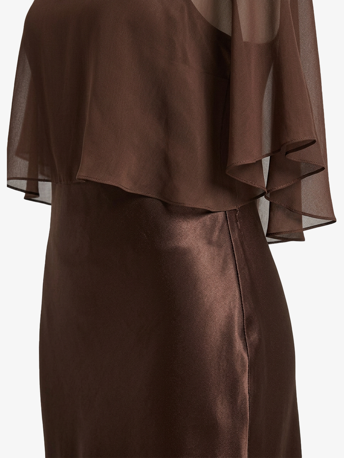 Chic Sheer Chiffon Satin Slip Dress