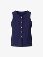 Navy Button Front Knit Two Piece Set
