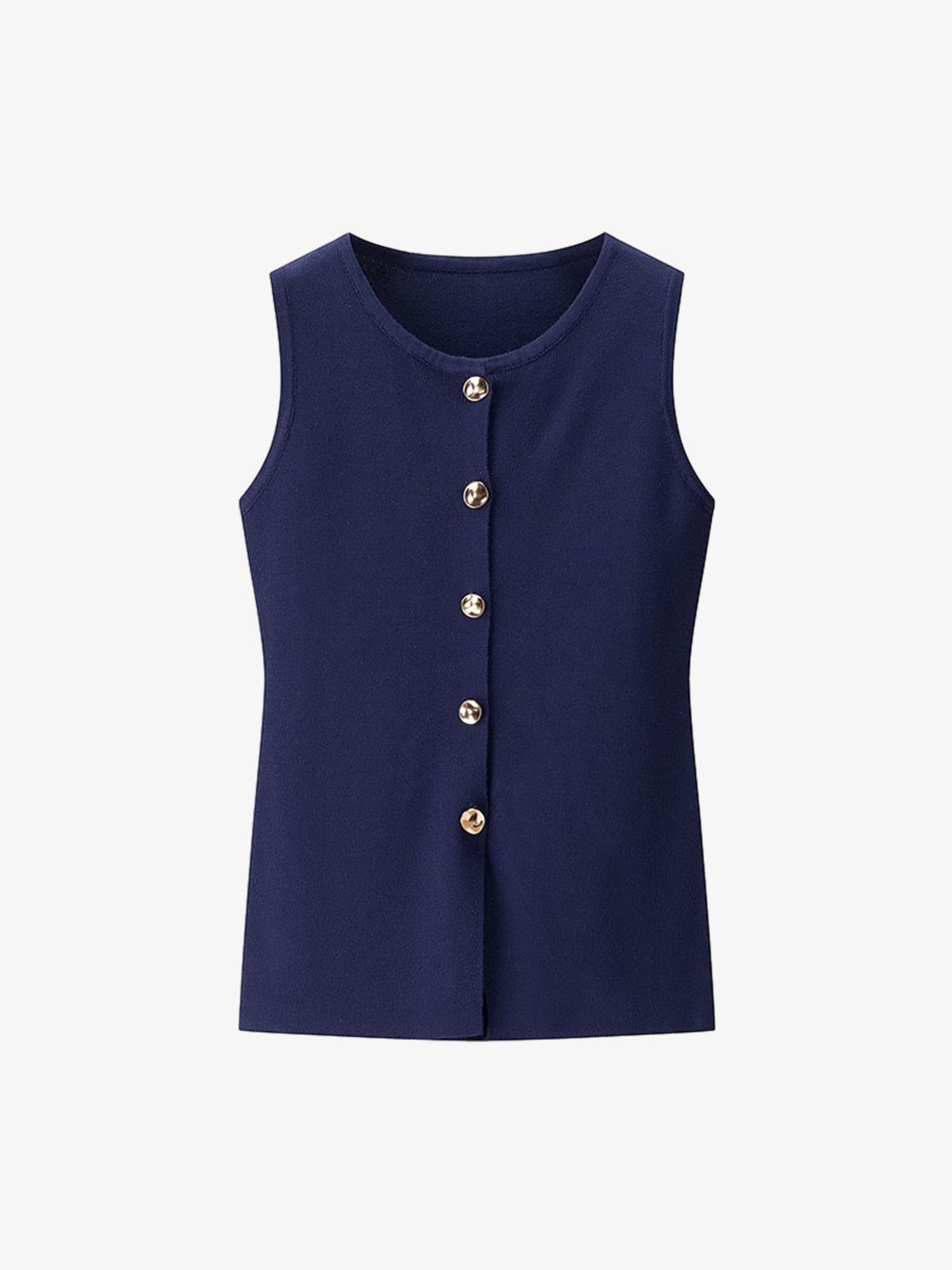 Navy Button Front Knit Two Piece Set