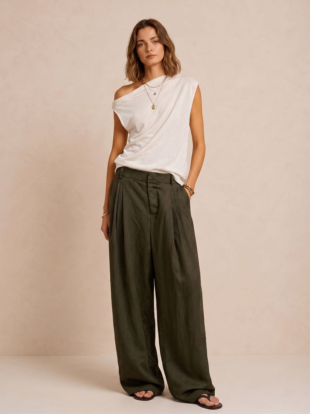 Irregular Off-Shoulder Casual T-Shirt