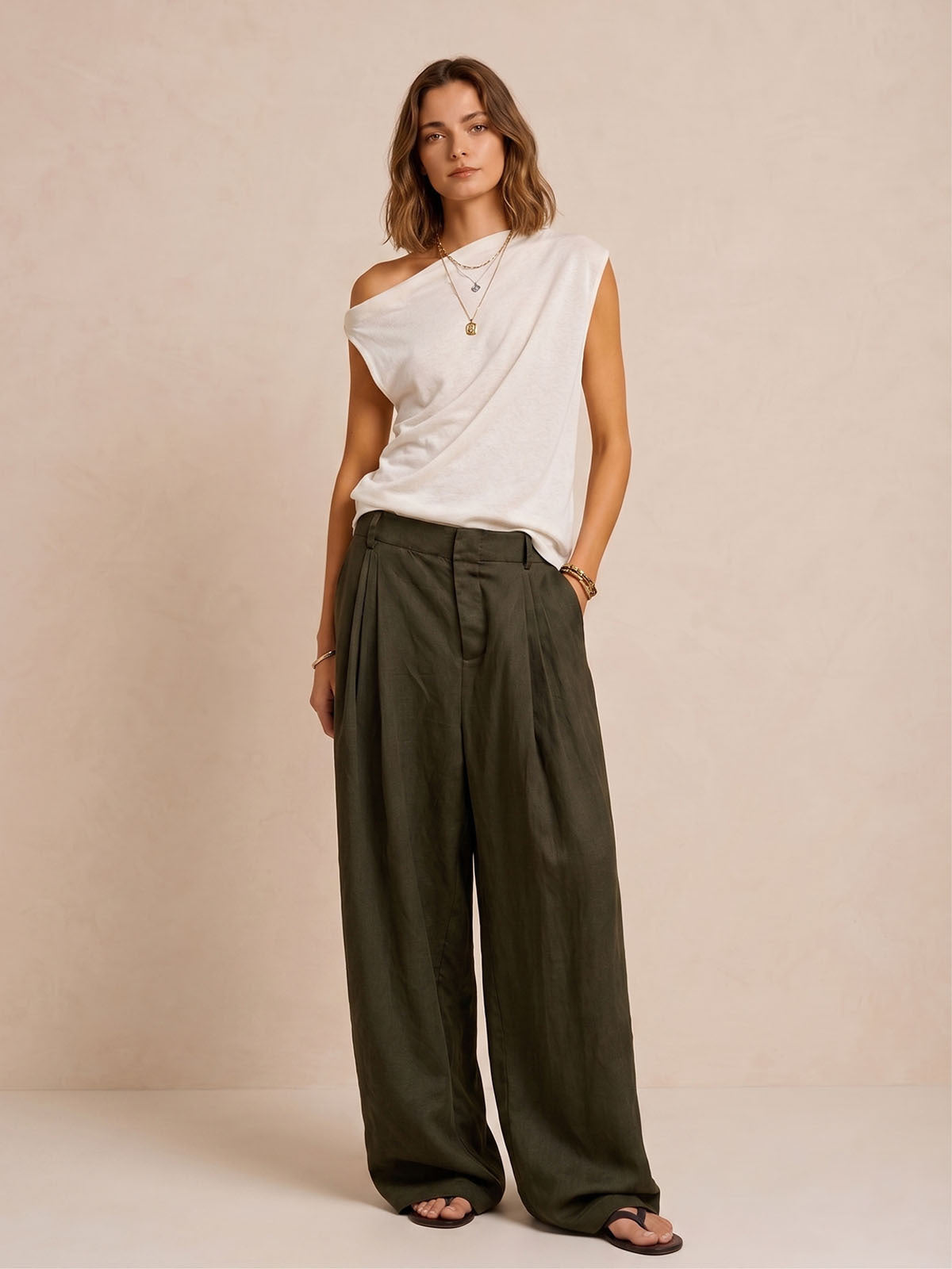 Irregular Off-Shoulder Casual T-Shirt