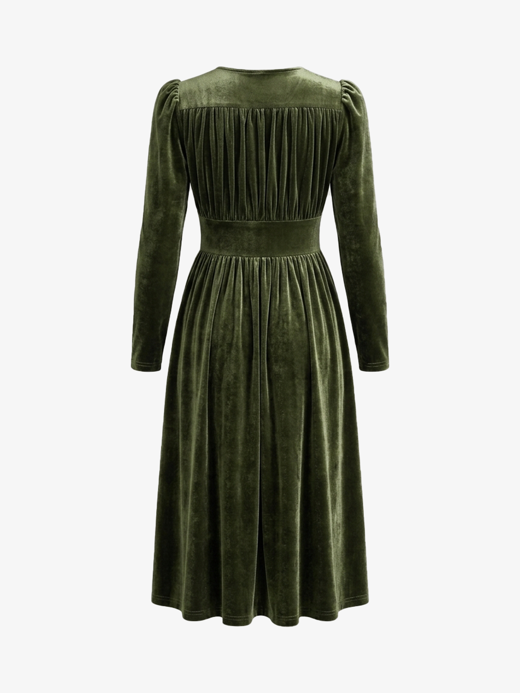 Retro V-Neck Velvet Midi Dress