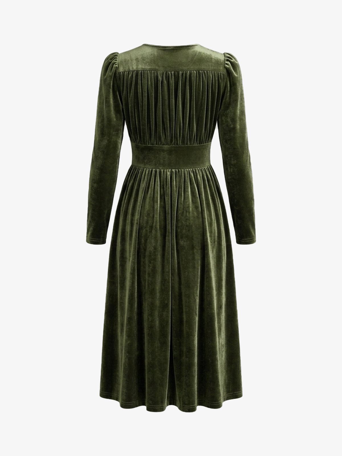 Retro V-Neck Velvet Midi Dress
