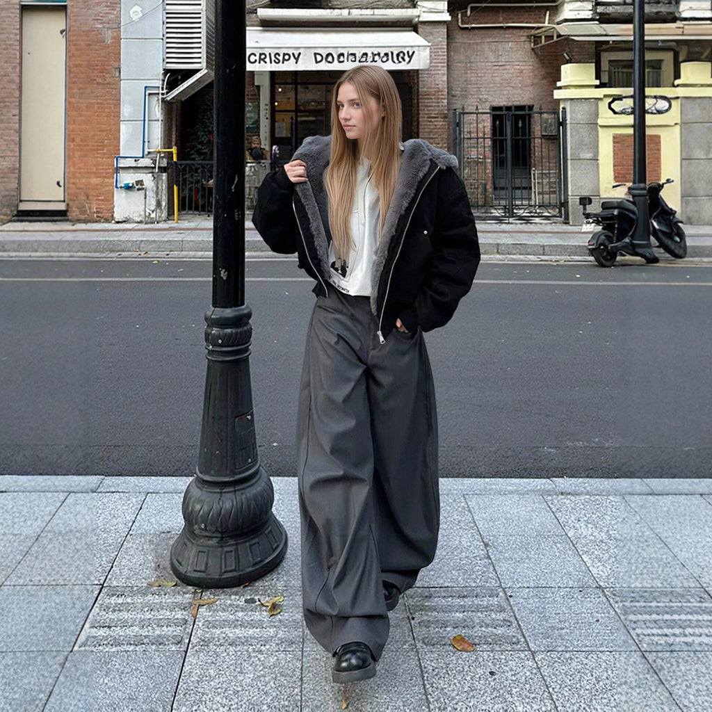 Faux Fur-Lined Hooded Jacket