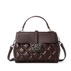 Structured Leather Top Handle Bag
