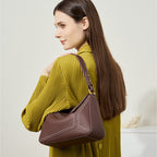 Geometric Cowhide Leather Pillow Bag