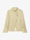 Stand-collar Asymmetric Long-sleeve Jacket