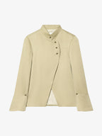 Stand-collar Asymmetric Long-sleeve Jacket