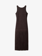 Open Back Fringe Knit Dress