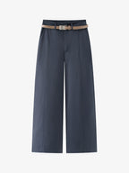 Belted Straight-Leg Trousers