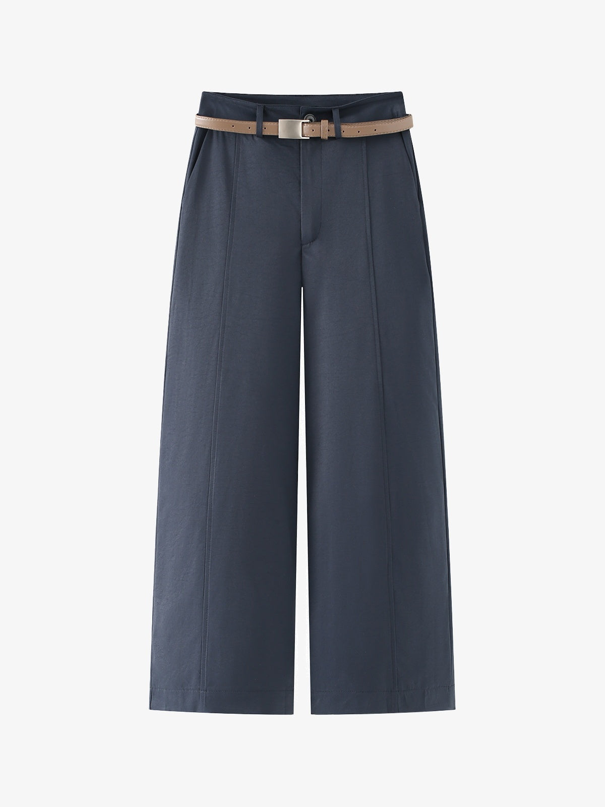Belted Straight-Leg Trousers