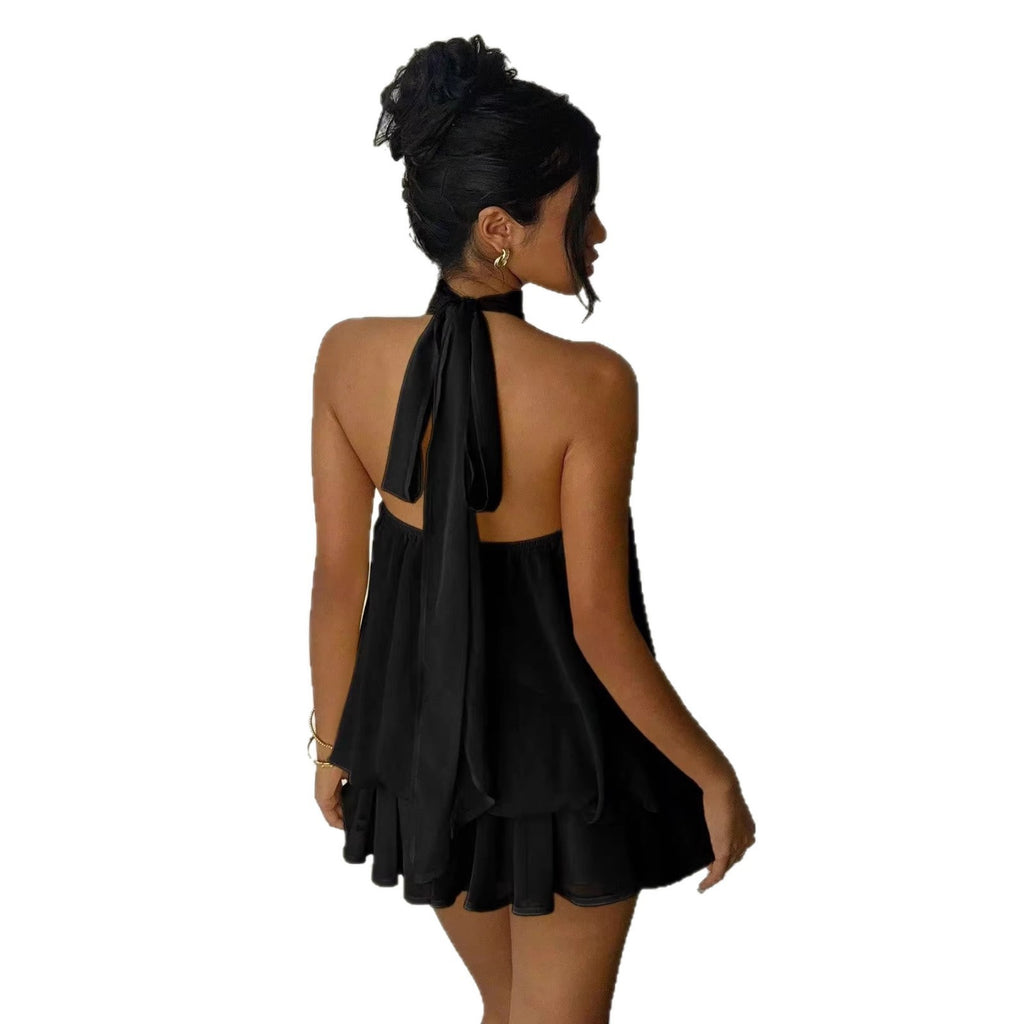 Halter Chiffon Mini Dress