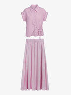 Tie-Waist Linen Shirt Set