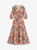 Floral Print V-Neck Maxi Dress