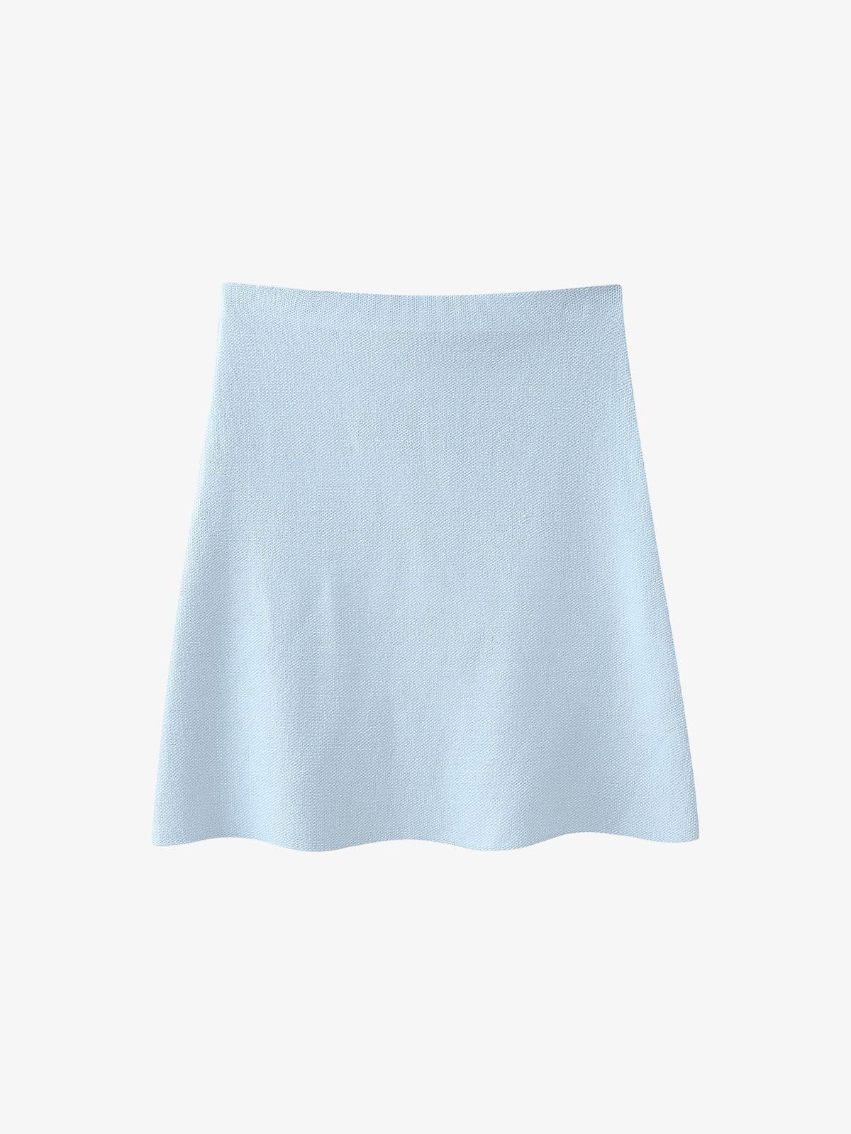 Light Blue Oversized Cropped Knit Sweater