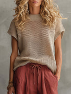 High-Waist-Freizeithose mit Kordelzug und weitem Bein