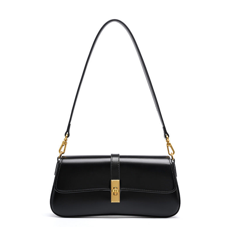 Leather Baguette Shoulder Bag