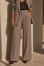 Double-Breasted Blazer Wide-Leg Trousers Set