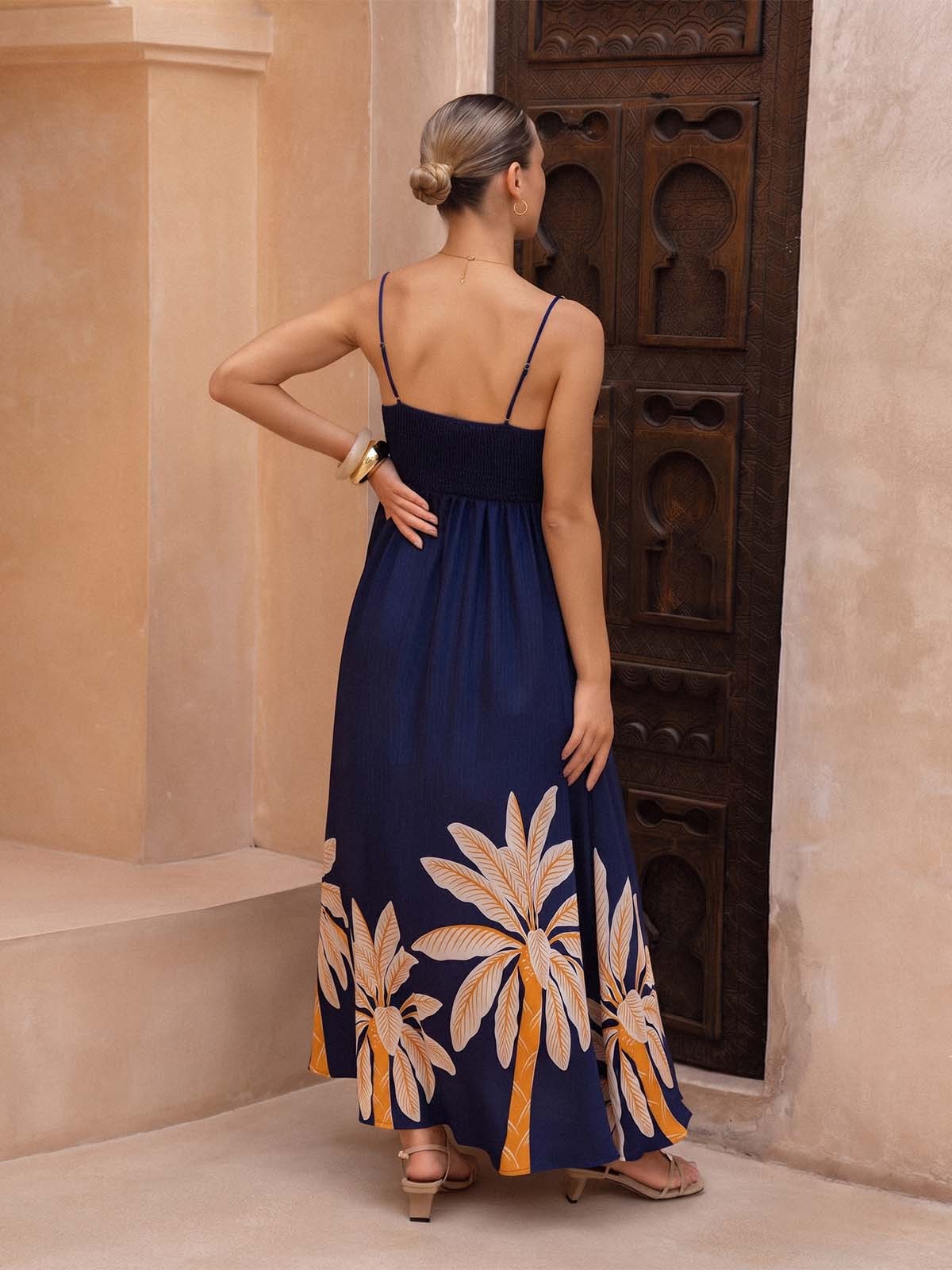 Printed Beaded Maxi Dress