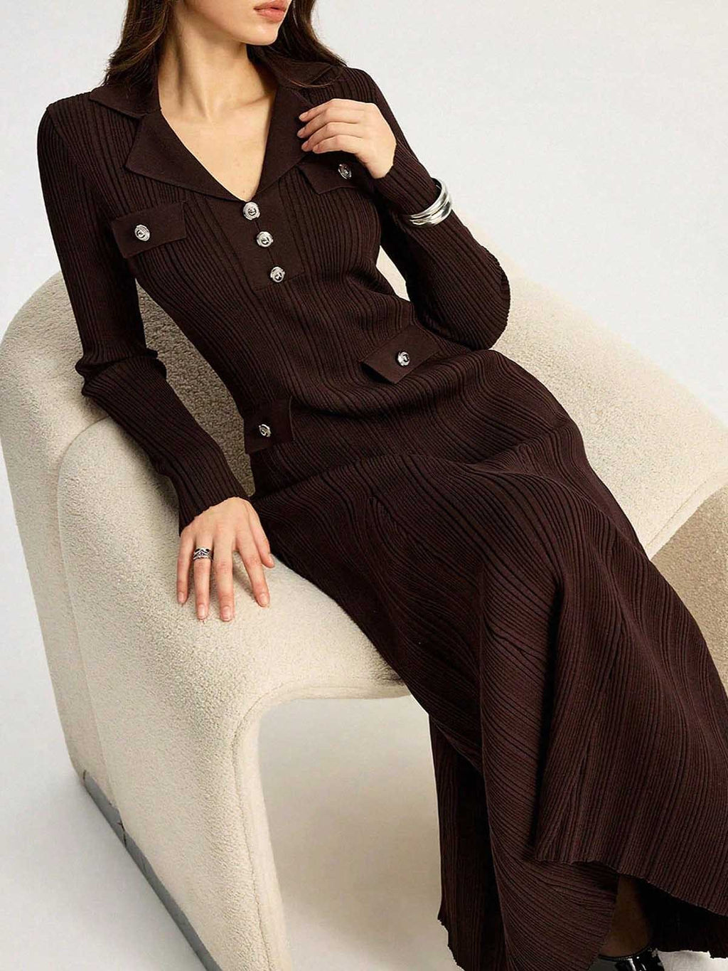 Long Sleeve Knit Midi Dress