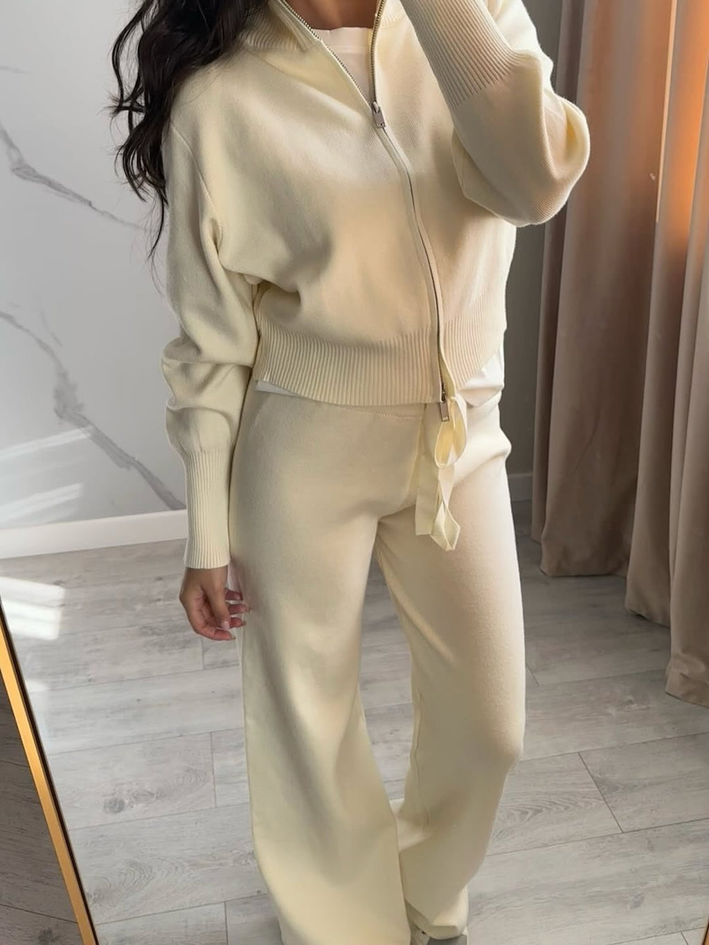 Double Zip Knit Two Piece Set