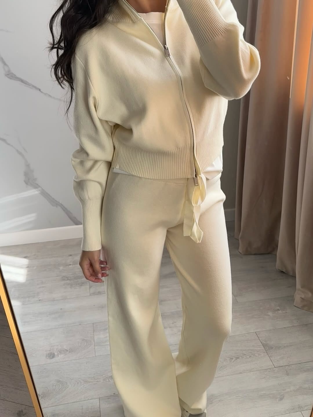 Double Zip Knit Two Piece Set