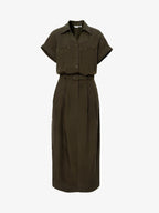 Utility Lyocell Shirt Midi Dress