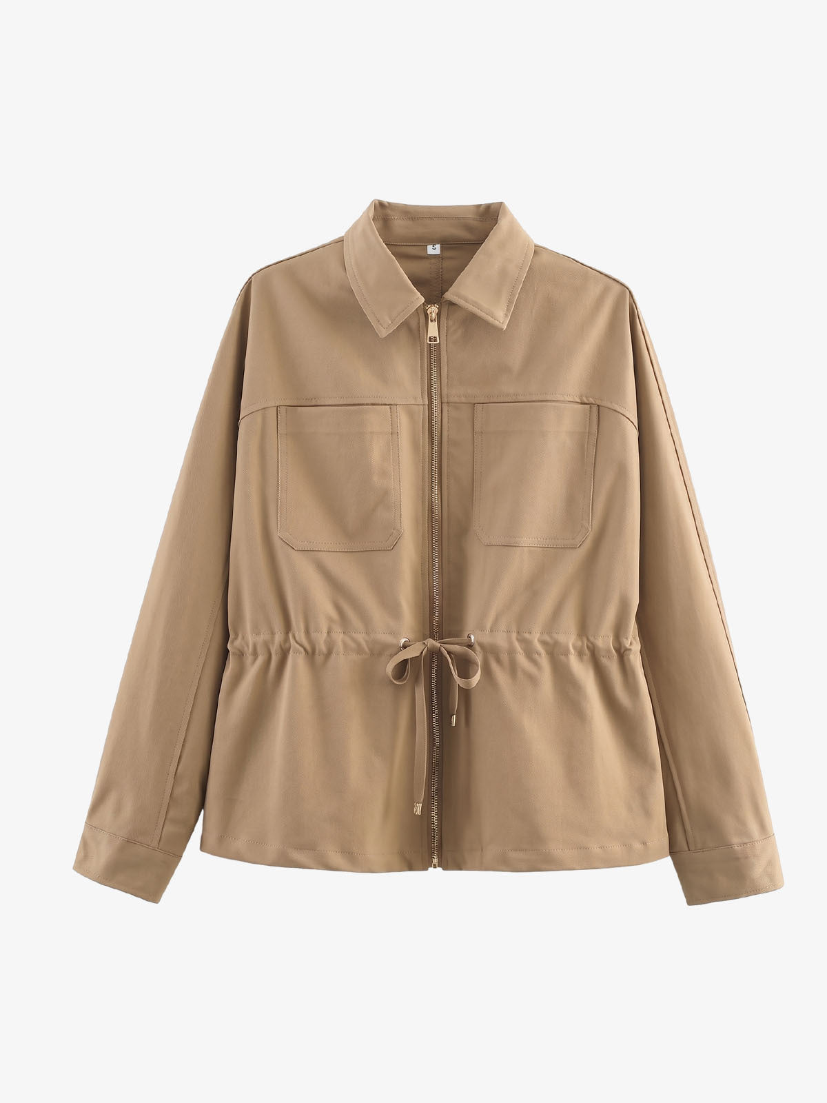 Long-sleeve Drawstring-waist Jacket