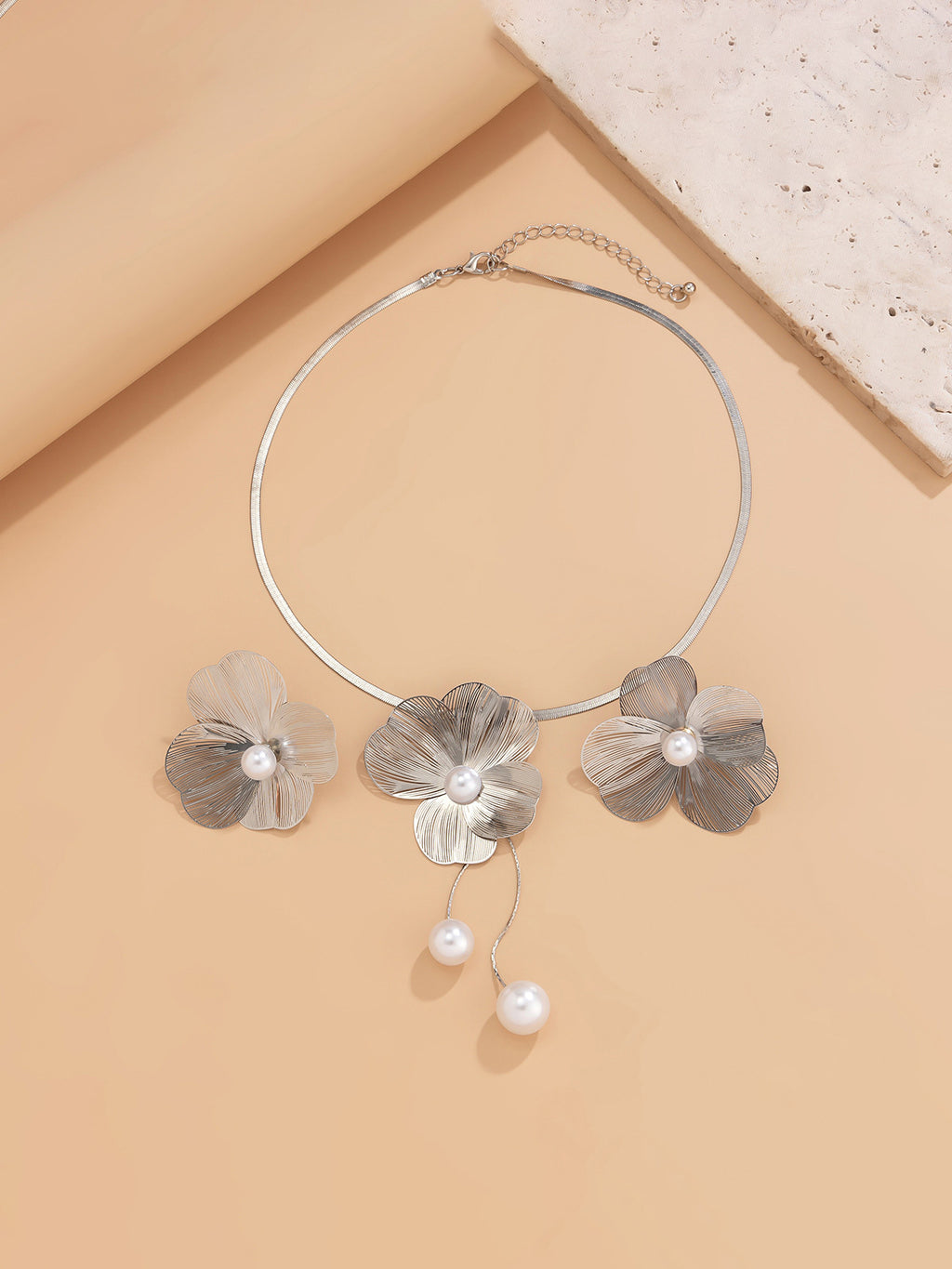 Pearl Floral Filigree Jewelry Set