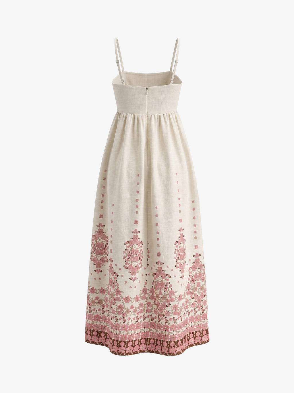 Embroidered Floral Linen Cami Maxi Dress