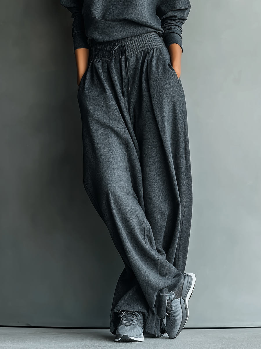 Soft Knit Turtleneck Sweater Set with Wide Leg Pants for Women