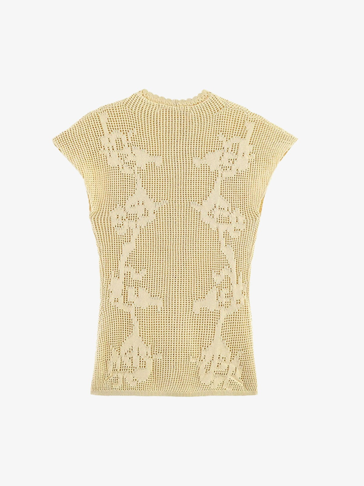 Floral Openwork Knit Top