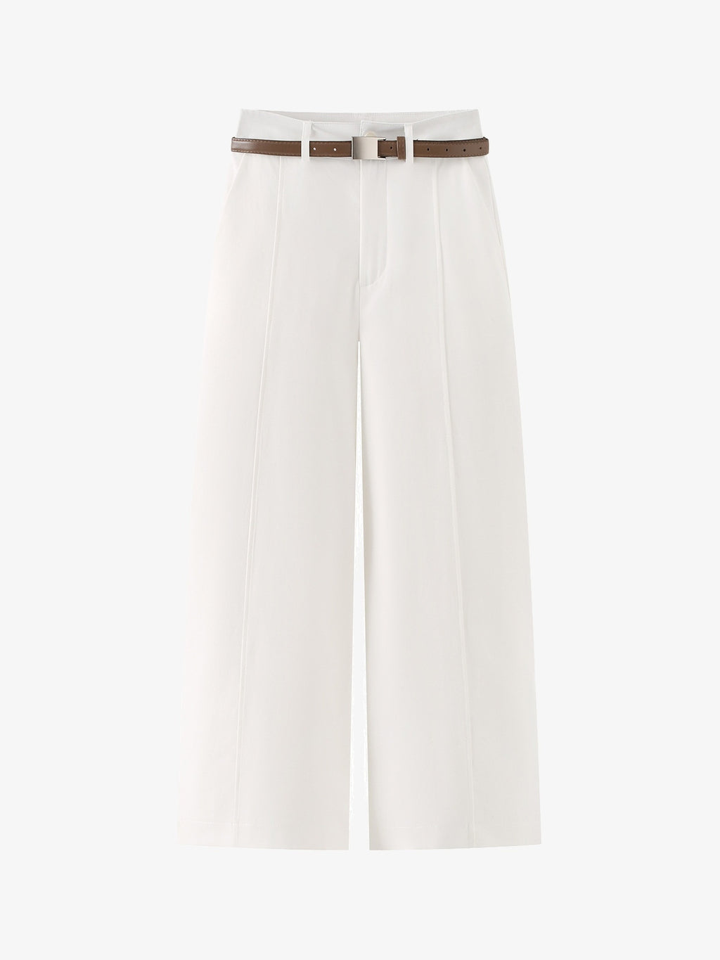 Belted Straight-Leg Trousers