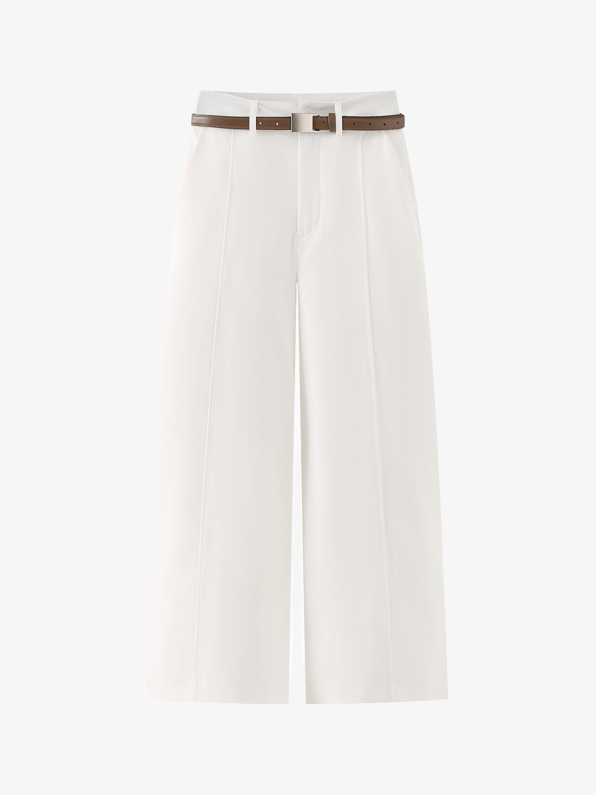 Belted Straight-Leg Trousers