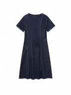 Contrast-Stitch A-Line Dress