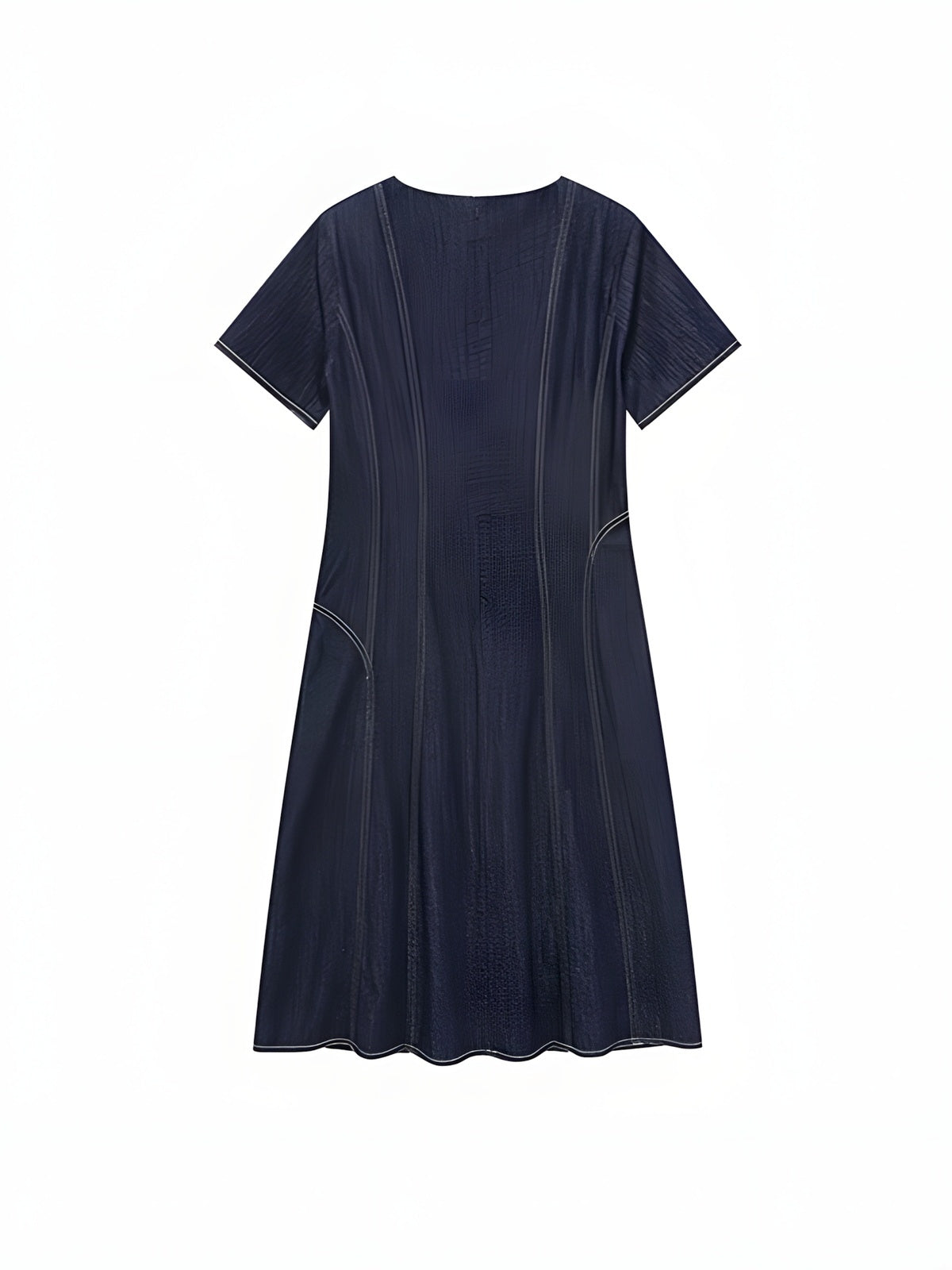 Contrast-Stitch A-Line Dress