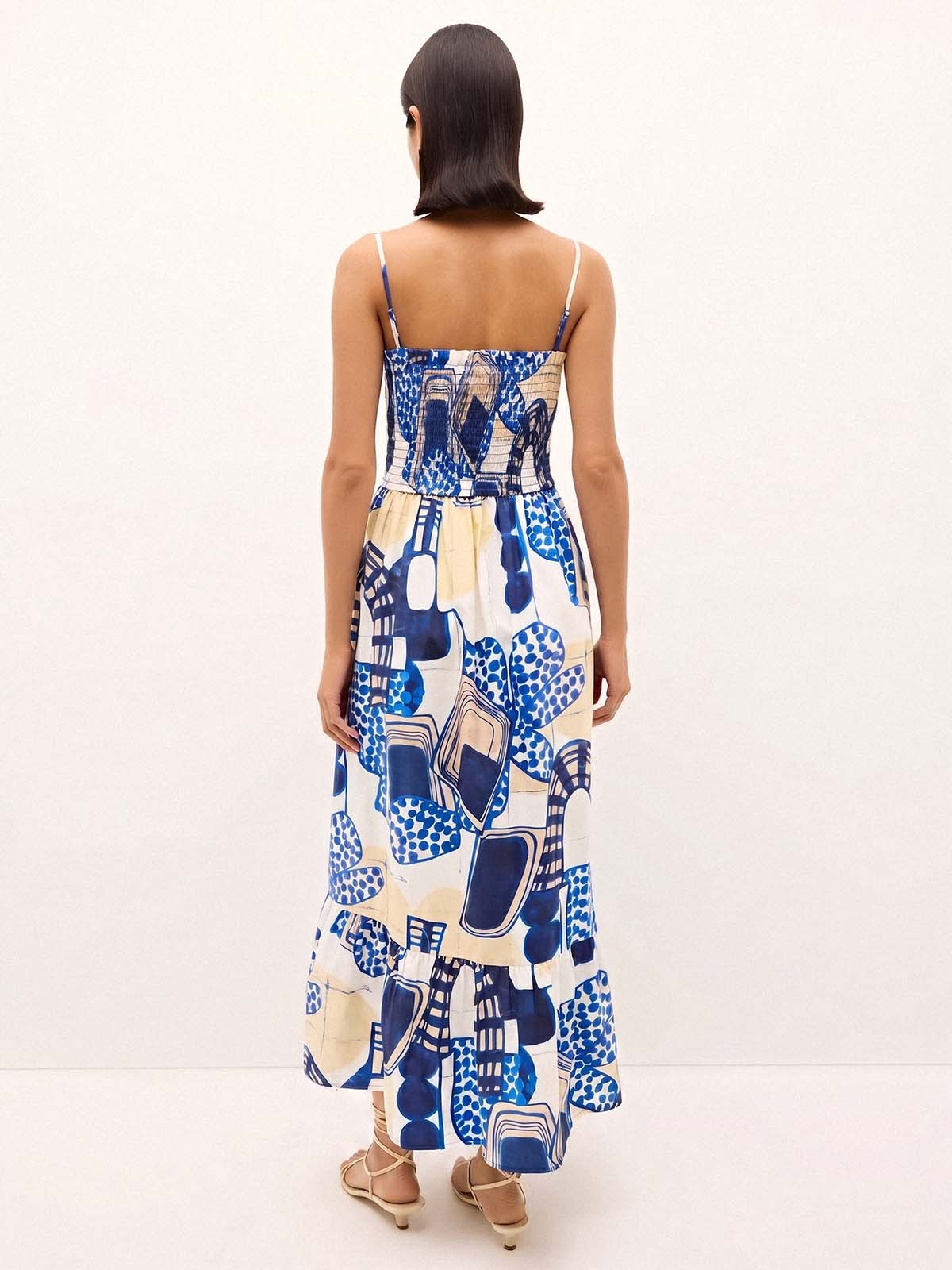 Printed Strapless Camisole Dress