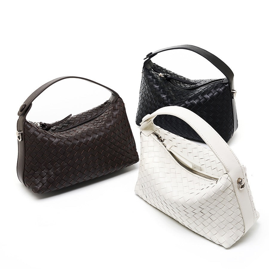 Braided Sheepskin Leather Pillow Bag