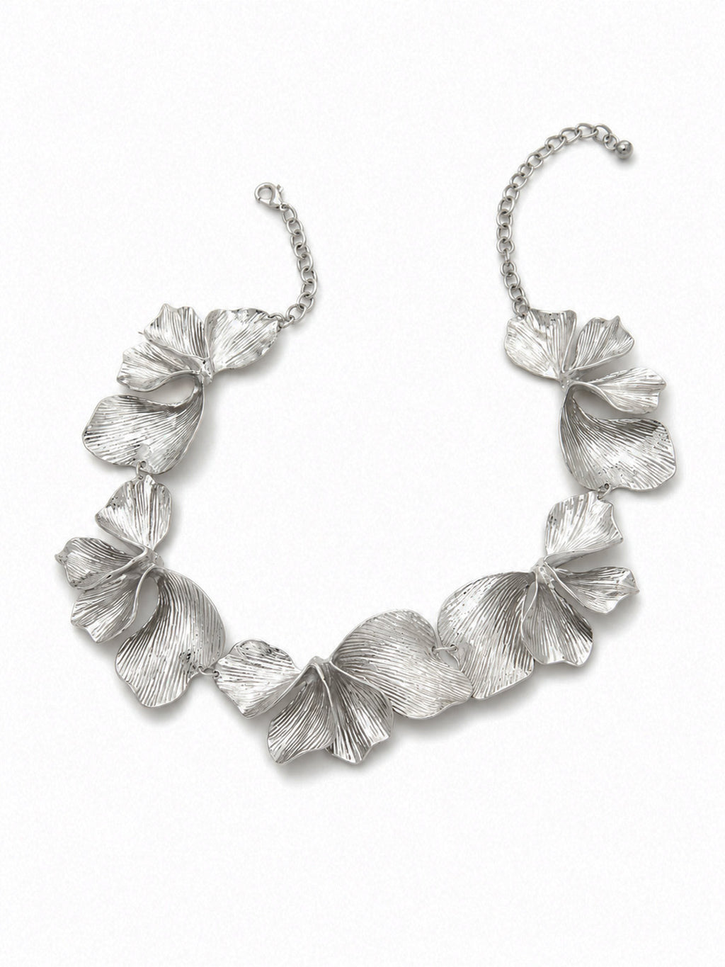 Metallic-finish Floral Collarbone Necklace