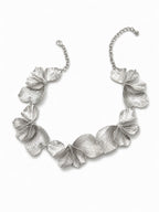 Metallic-finish Floral Collarbone Necklace