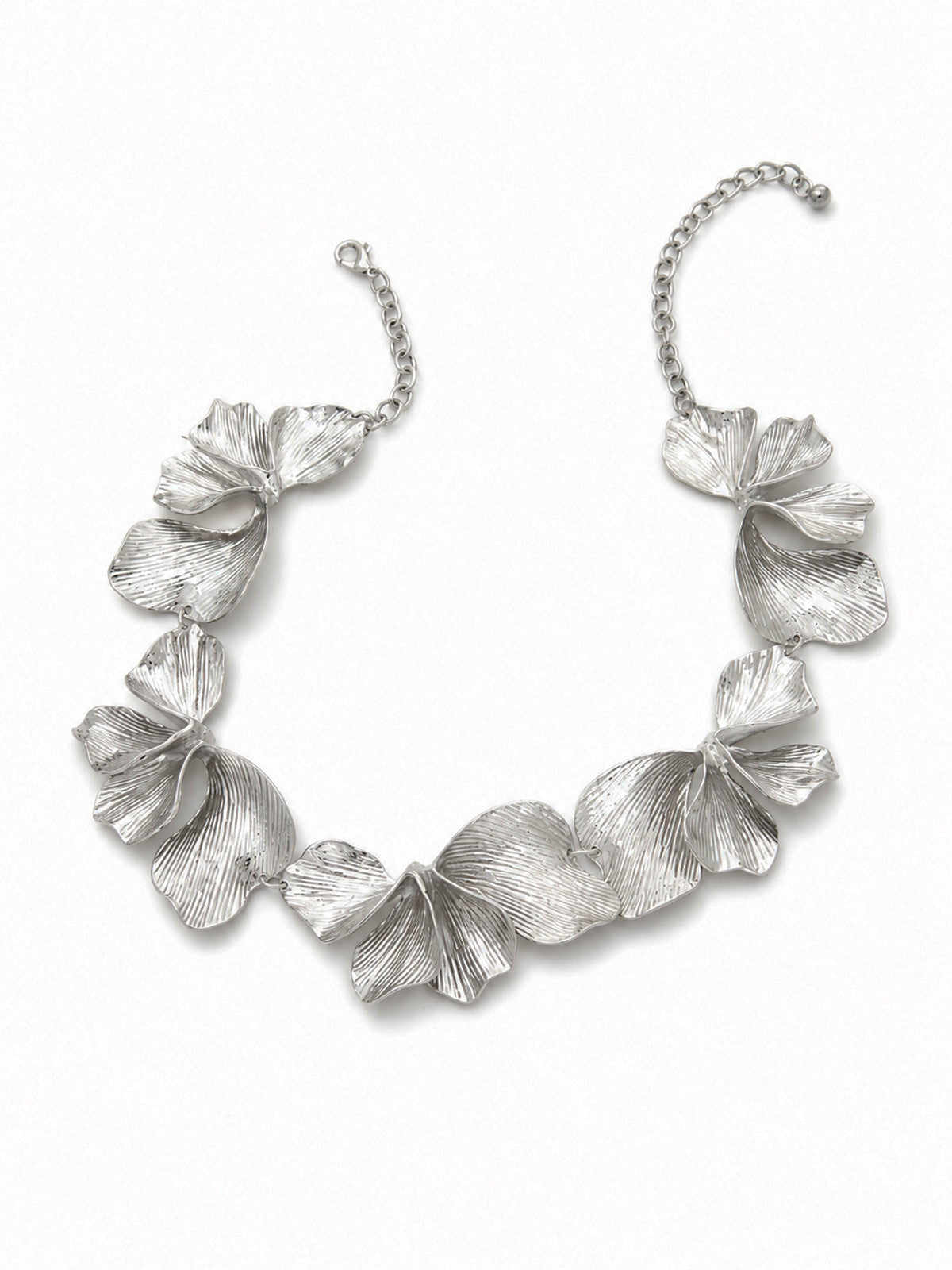 Metallic-finish Floral Collarbone Necklace
