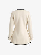 Deep V Neck Knit Cardigan