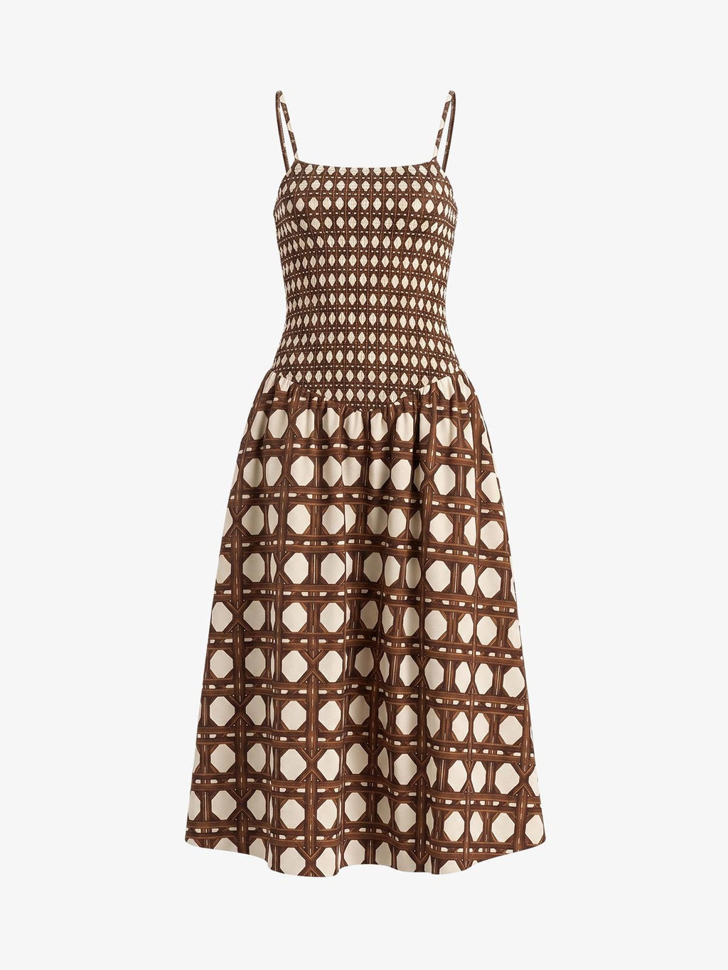 Geometric Print Pleated Dress